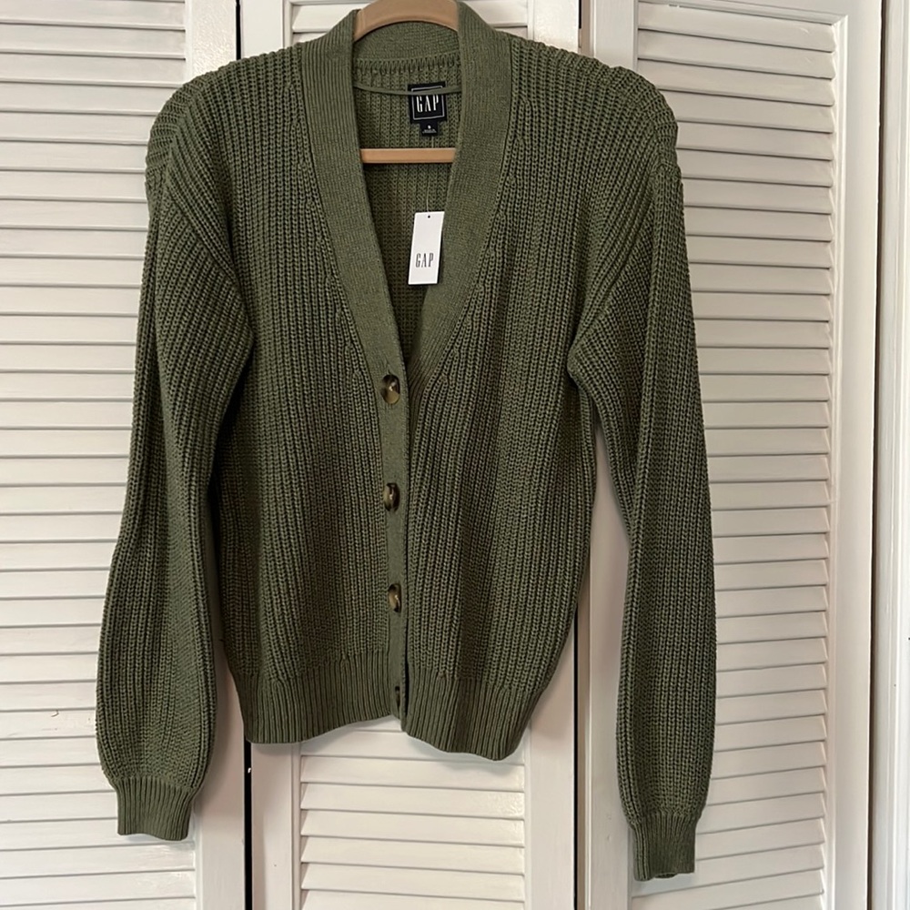 Gap Sage Green Cotton Cardigan, size small